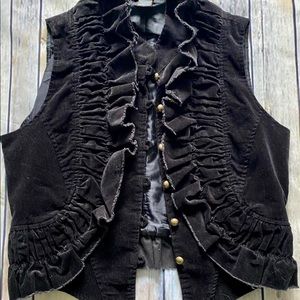 Corduroy Black Vest Persamen New York